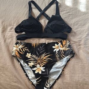 Tropical Black Bikini Set by Cupshe
